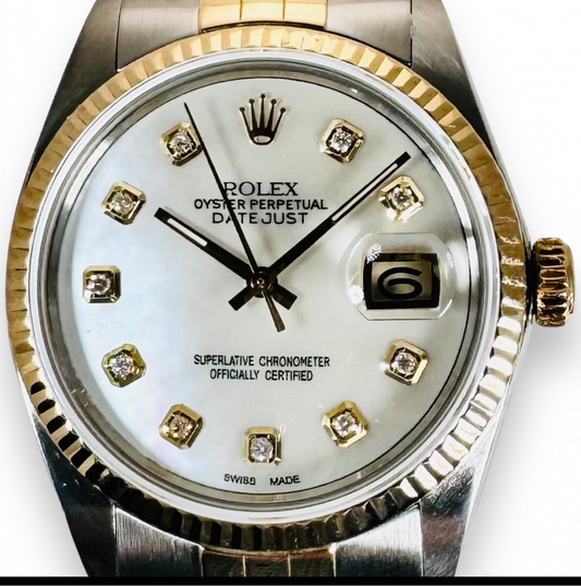 ROLEX DATEJUST 16013
MOTHER OF PEARL DIAMOND DIAL