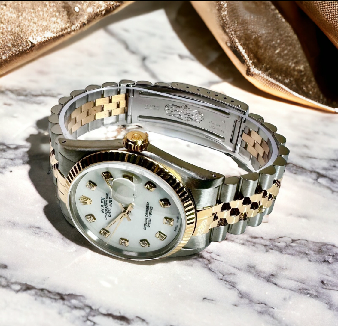 ROLEX DATEJUST 16013
MOTHER OF PEARL DIAMOND DIAL