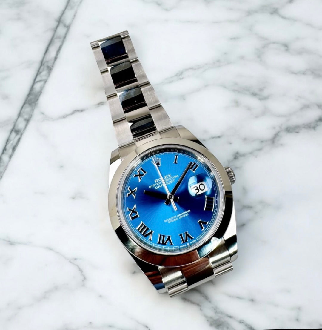 ROLEX DATEJUST 41 MM BLUE ROMAN DIAL UNWORN 2024